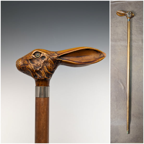 英國復古男用藤樹脂兔頭手柄 90 厘米